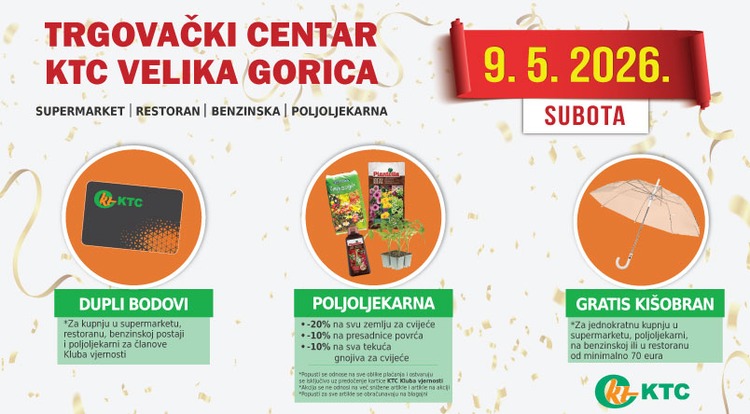 Posebne pogodnosti i popusti ove subote u trgovačkom centru KTC Velika Gorica