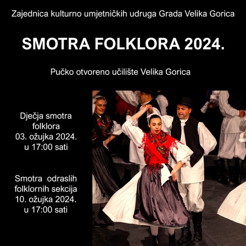 ['fa šiljakovina', 'FA turopolje', 'FOLKLOR', 'KUD "Mičevec"', 'KUD "Stari grad Lukavec" KUD" Nova zora" Donja Lomnica', 'KUD „Velika Mlaka"', 'kud čiče novo čiče', 'kud dučec mraclin', 'kud gradići', 'kud kravarsko', 'kud šćitarjevo', 'KUD Slavuj Bukevje', 'kud veleševec', 'oss buševec', 'smotra folklora']