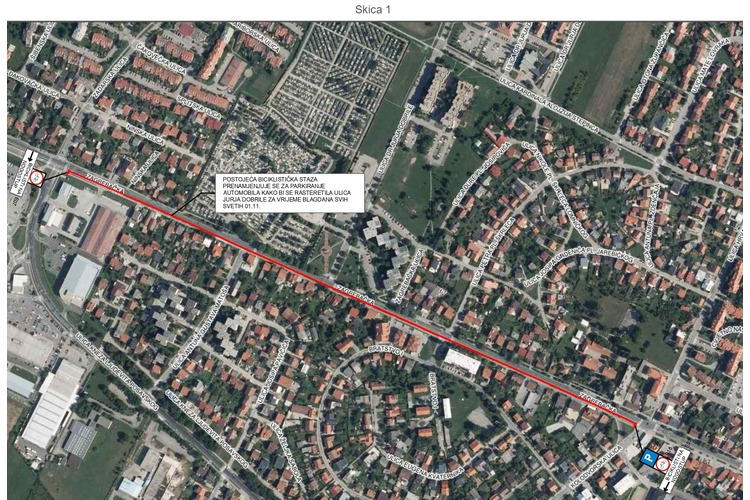 ['gradsko groblje', 'jednosmjerna ulica', 'privremena regulacija', 'promet', 'svi sveti', 'Ulica dr. Jurja Dobrile', 'VG Komunalac', 'Zagrebačka ulica']