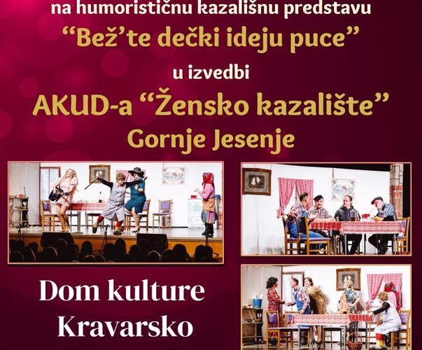 Kazališna večer u Kravarskom: Humoristična predstava stiže u Dom kulture