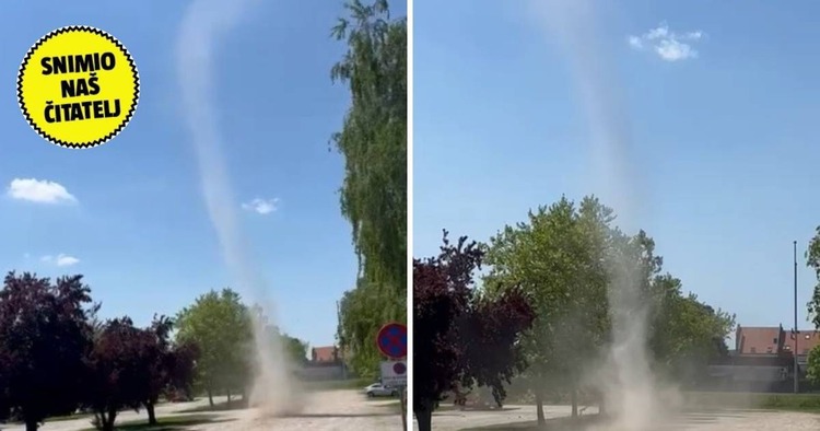 VIDEO U Velikoj Gorici snimili su prašinski vrtlog: 'Ma to je baby tornado za doček Baby Lasagne'