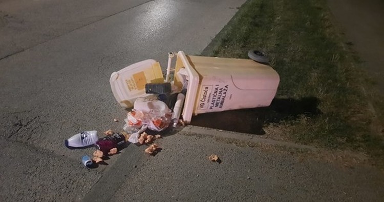 Vandalizam u Kolodvorskoj: „Tinejđeri na romobilima jure usred noći, ruše kante za smeće i rade štetu“